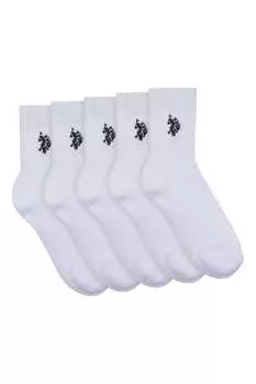Четвертьспортивные 5 пар носков U.S. Polo Assn, белый