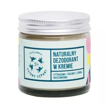 Четыре Шпаки, натуральный цитрусово-травяной крем-дезодорант, 60 мл Cztery Szpaki