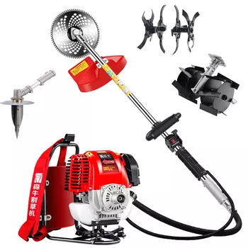 Четырехтактная ранцевая газонокосилка SENNIU 139T, газонокосилка, бензиновый двигатель + прополочное колесо + скарификатор + посадочный электроинструмент