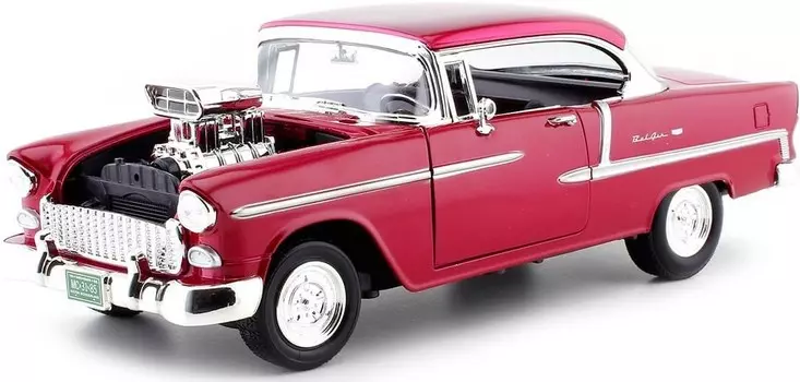 Chevrolet Bel Air купе 1955 кастом 1:18 Motormax 79002 красный