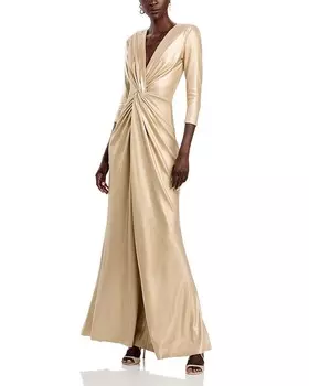 Chiara Boni La Petite Robe Arata Длинное платье с заворотом спереди, золотой