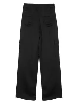 Chiara Ferragni атласные брюки карго прямого кроя, черный