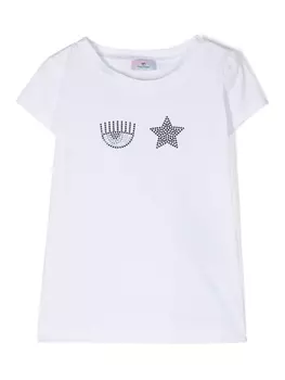 Chiara Ferragni декорированная футболка, белый