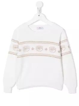 Chiara Ferragni джемпер с узором Eyelike, белый