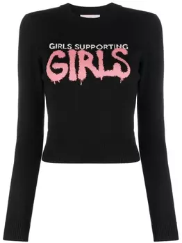 Chiara Ferragni джемпер вязки интарсия с надписью, черный