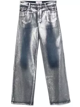 Chiara Ferragni джинсы с эффектом металлик, синий