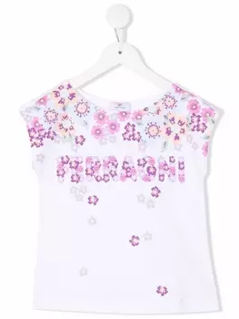 Chiara Ferragni футболка с цветочным принтом, белый