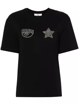 Chiara Ferragni футболка с узором Eyelike, черный