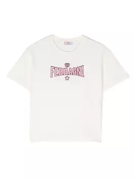 Chiara Ferragni футболка с вышитым логотипом, белый