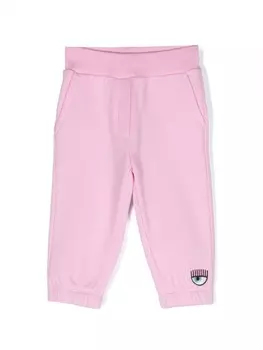 Chiara Ferragni Kids спортивные брюки с нашивкой-логотипом, розовый