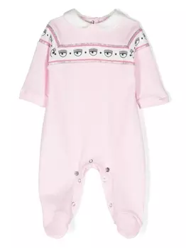 Chiara Ferragni пижама с полоской и логотипом Eyelike, розовый