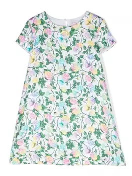 Chiara Ferragni платье А-силуэта с цветочным узором, белый