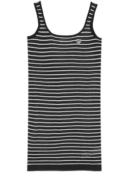 Chiara Ferragni полосатое платье мини с нашивкой Eyelike, черный