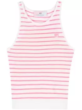 Chiara Ferragni полосатый топ с нашивкой Eyelike, розовый