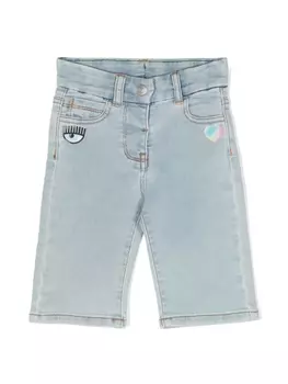 Chiara Ferragni прямые джинсы с узором Eyelike, синий