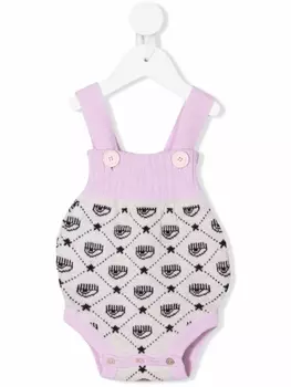 Chiara Ferragni ромпер вязки интарсия с окантовкой в рубчик, нейтральный цвет