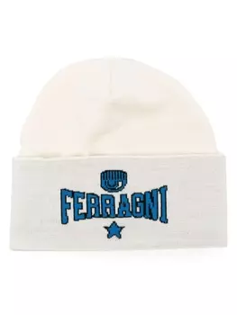 Chiara Ferragni шапка бини с логотипом, белый