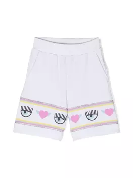 Chiara Ferragni шорты Maxi Logomania из джерси, белый
