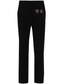 Chiara Ferragni спортивные брюки с декорированным логотипом, черный