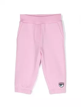 Chiara Ferragni спортивные брюки с нашивкой-логотипом, розовый