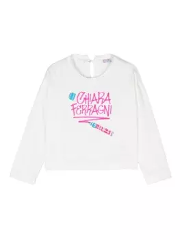 Chiara Ferragni толстовка с логотипом, белый
