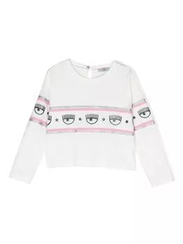 Chiara Ferragni толстовка с логотипом, белый