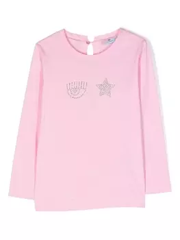 Chiara Ferragni толстовка с логотипом, розовый