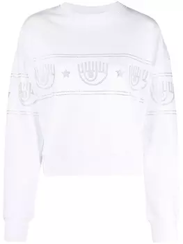 Chiara Ferragni толстовка со стразами, белый