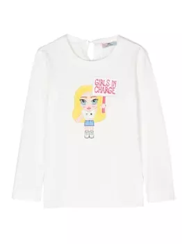 Chiara Ferragni топ с длинными рукавами и графичным принтом, белый