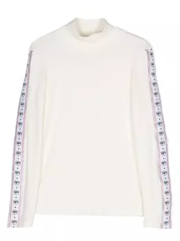 Chiara Ferragni топ в рубчик с длинными рукавами и логотипом Eyelike, белый