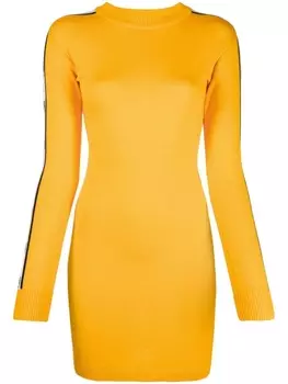 Chiara Ferragni трикотажное платье мини с логотипом, оранжевый