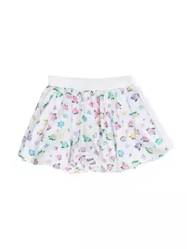 Chiara Ferragni юбка с цветочным принтом и узором Eyelike, белый