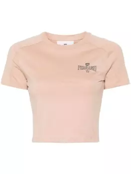 Chiara Ferragni укороченная футболка с принтом Eyelike, нейтральный цвет