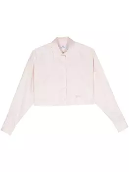 Chiara Ferragni укороченная рубашка с люрексом, розовый