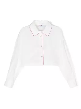 Chiara Ferragni укороченная рубашка с вышитым логотипом Eyelike, белый