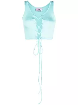 Chiara Ferragni укороченный топ без рукавов со шнуровкой, синий