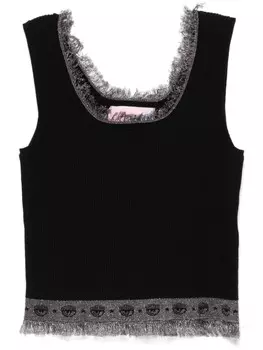Chiara Ferragni вязаный топ Logomania, черный