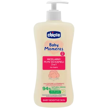 Chicco Baby Moments Baby Sensitive Skin 0m+ мицеллярная пена для ванн для детей, 500 мл