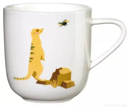 Children's cup coppa kids "сурикат элвис" fine bone china Asa, желтый/белый