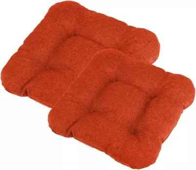 Chilly Pilley Подушка на стул с набором петель, стеганая кухонная подушка, разные размеры, подушка на стул, декоративная подушка, много цветов (6 подушек 40x40 оранжевого цвета)