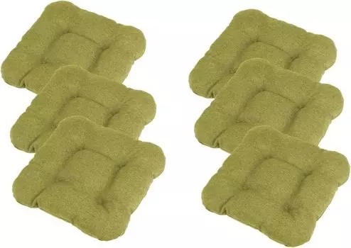 Chilly Pilley Подушка на стул с набором петель, стеганая кухонная подушка, разные размеры, подушка на стул, декоративная подушка, много цветов (2 подушки 40х40, зеленые)