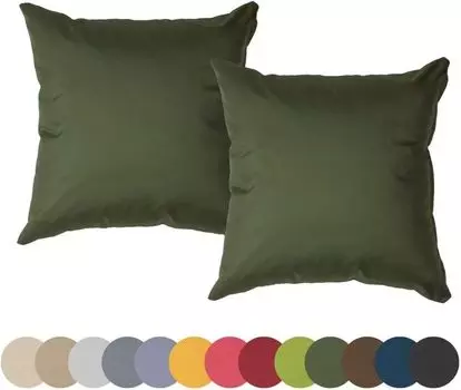 Chilly Pilley Подушка Водонепроницаемая декоративная подушка для садового стула Внутренняя и уличная садовая подушка для гостиной Декоративная подушка для сиденья Подушка для спины Много цветов (темно-зеленый набор из 2 40 x 40)