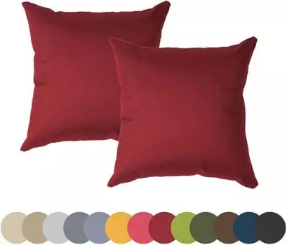 Chilly Pilley Подушка Водонепроницаемая декоративная подушка для садового стула Домашняя и уличная садовая подушка Гостиная Декоративная подушка для сиденья Подушка для спины Много цветов (темно-красный набор из 2 40 x 40)