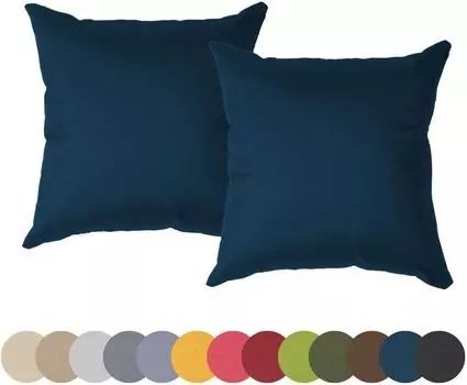 Chilly Pilley Подушка Водонепроницаемая декоративная подушка для садового стула Домашняя и уличная садовая подушка Гостиная Декоративная подушка для сиденья Подушка для спины Много цветов (темно-синий набор из 2 40 x 40)