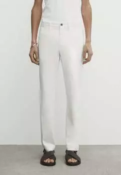Чино SLIM-FIT TRICOTINE Massimo Dutti, цвет white