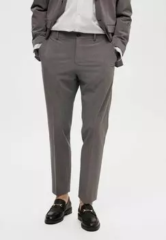 Чинос Selected, средний серый меланж