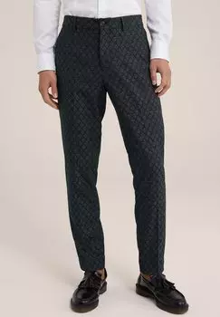 Чинос WE Fashion, зеленый металлик