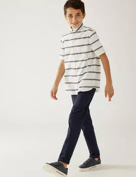 Чиносы из хлопка (6–16 лет) Marks & Spencer, темно-синий