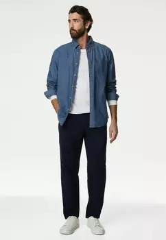 Чиносы Loose Fit Stretch Marks & Spencer, темно-синий