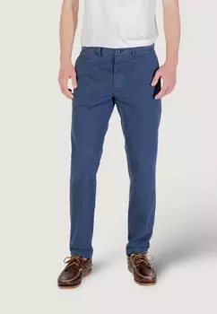 Чиносы Pantaloni leggeri lunghi 210 grammi / mq in twill stretch Manifattura Borghese, синий